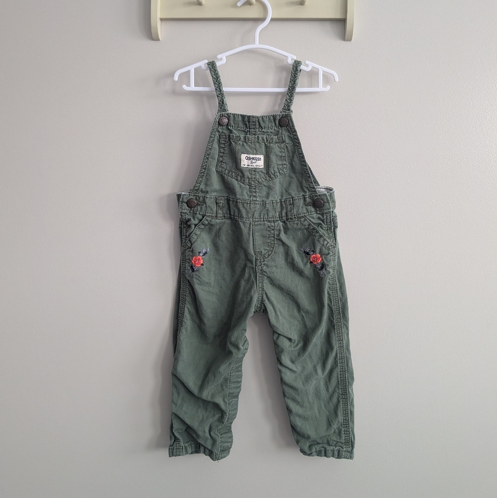 OshKosh B'gosh Green Kids Overalls with Embroidery